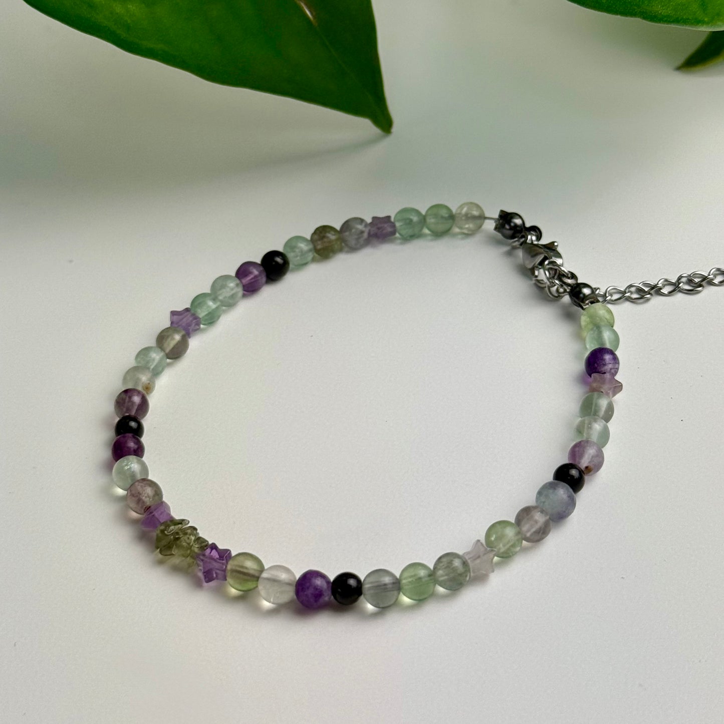 The Clear Path Bracelet — Fluorite, Obsidian, Amethyst & Moldavite