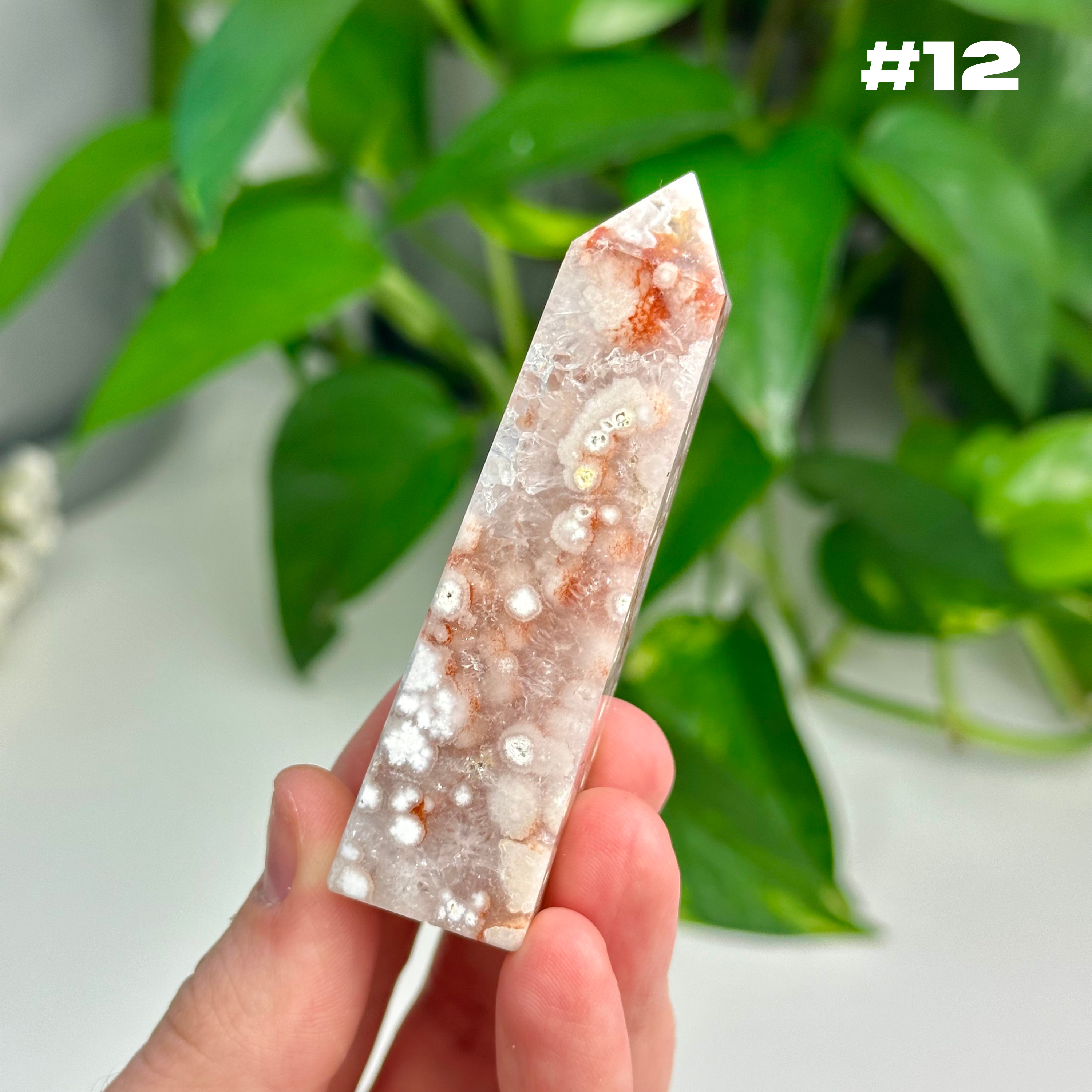 Flower Agate x Pink Amethyst Towers