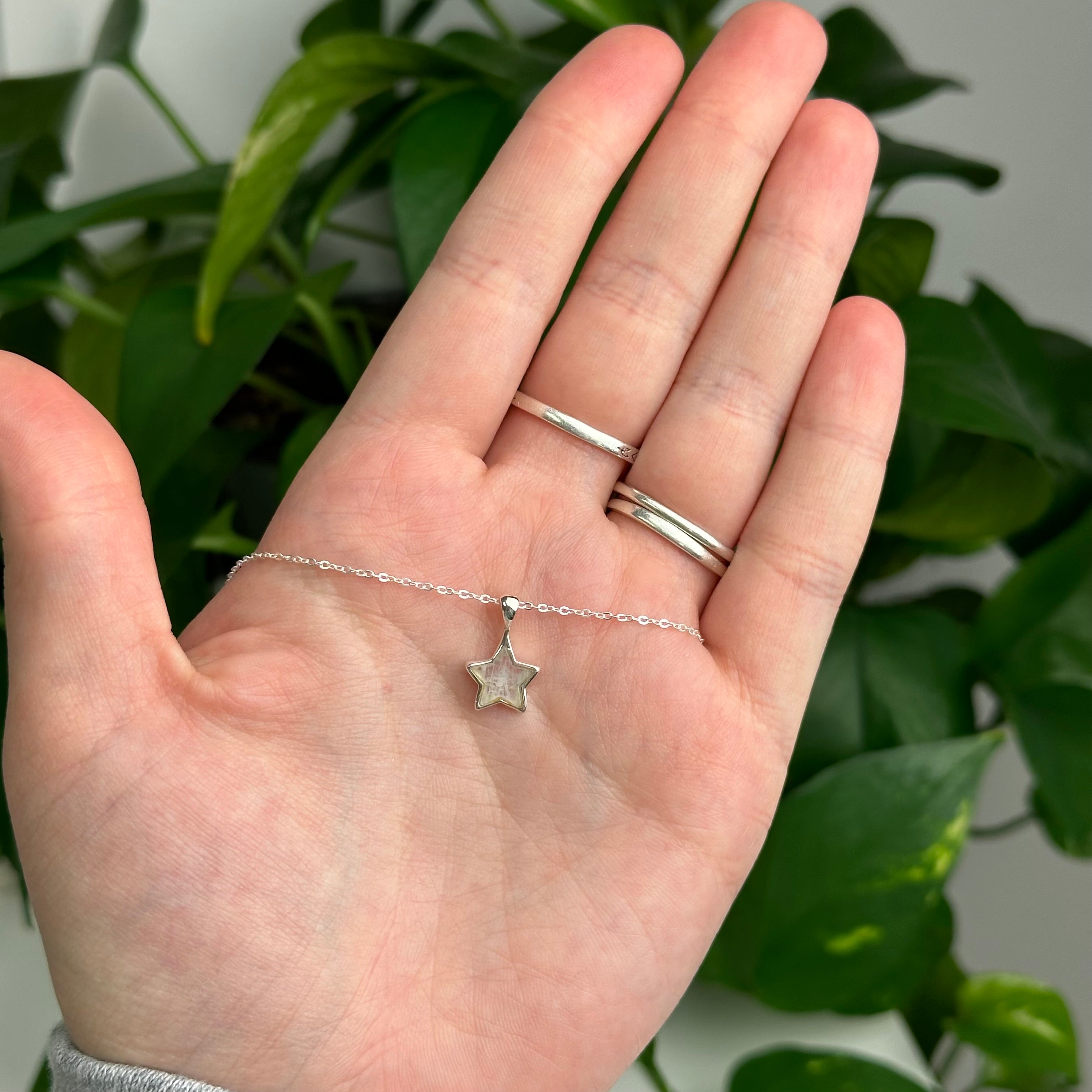 Rainbow Moonstone And Labradorite Star Necklaces