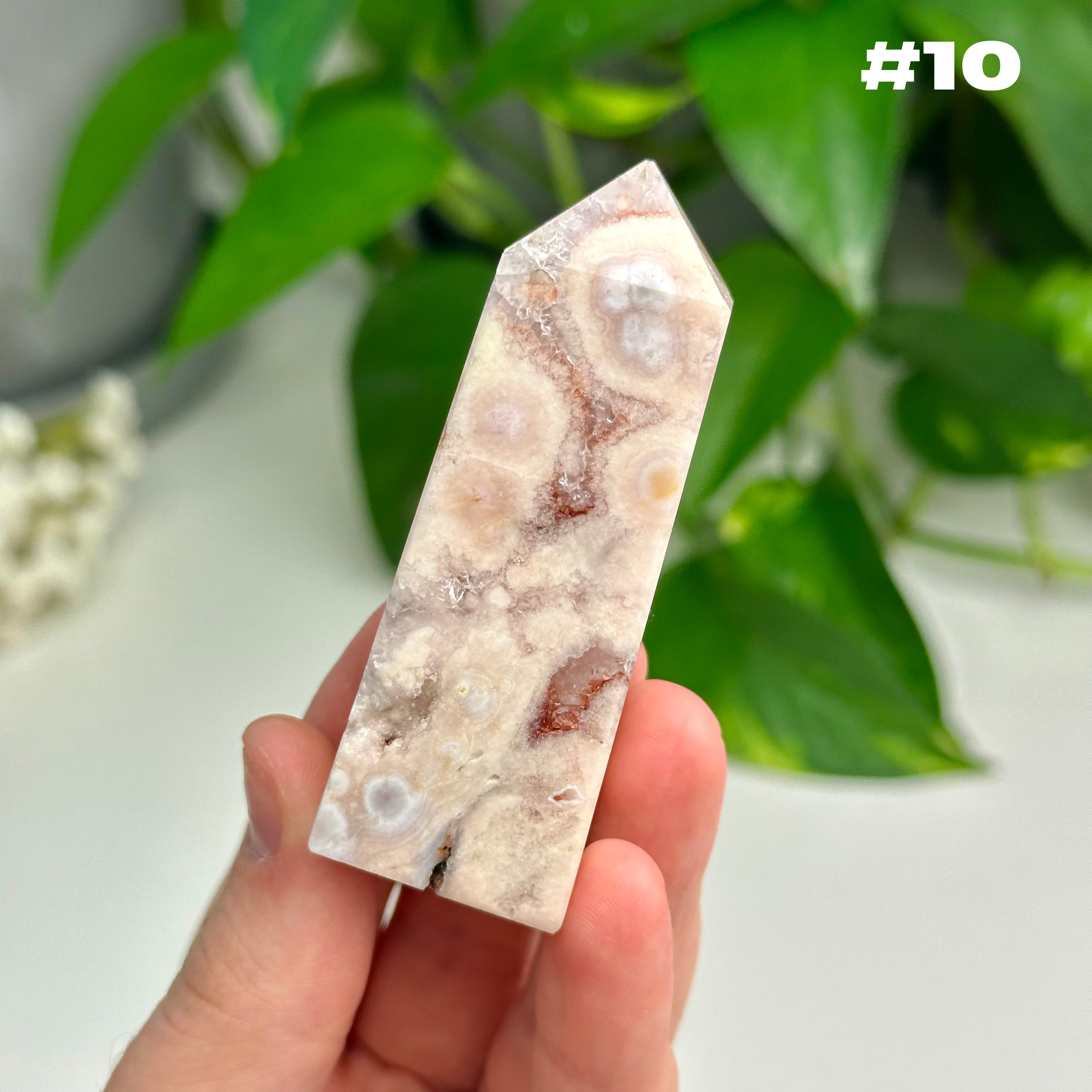 Flower Agate x Pink Amethyst Towers