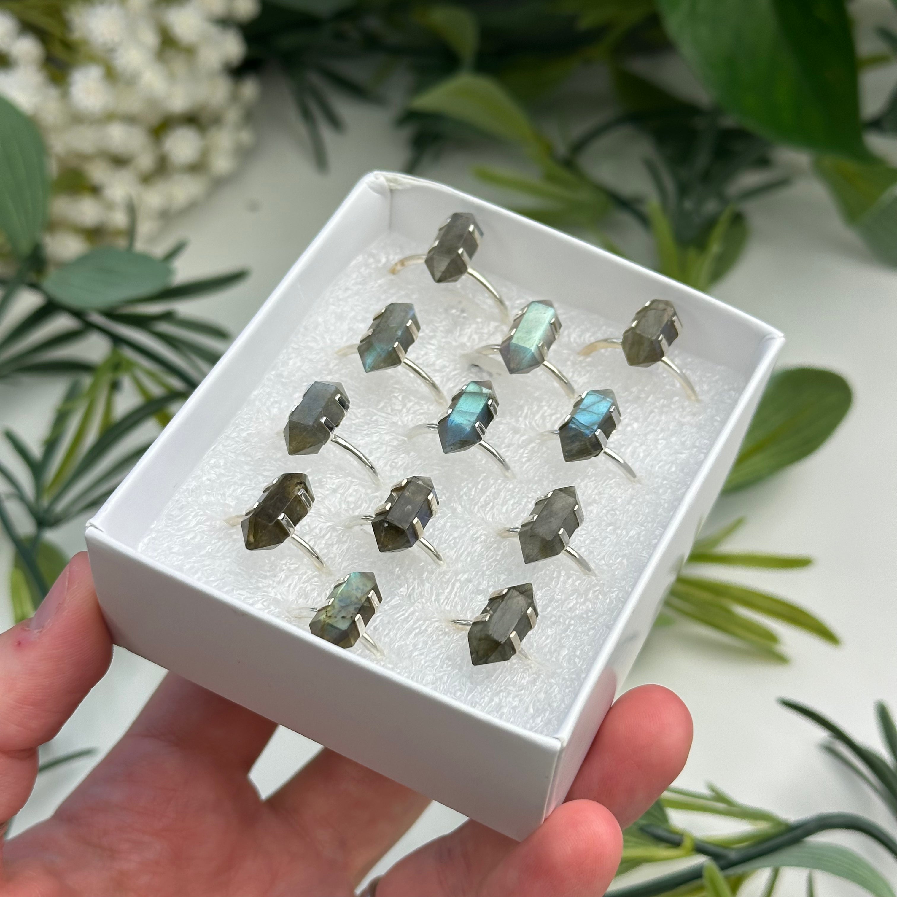 Double Terminated Labradorite Ring