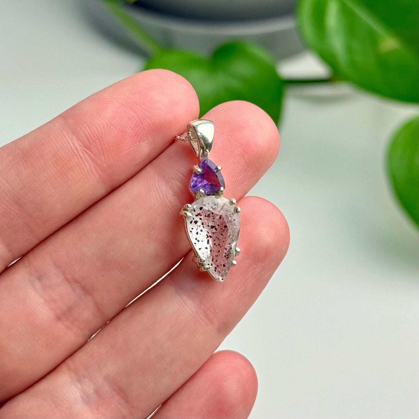 Lepidocrocite & Amethyst Pendant