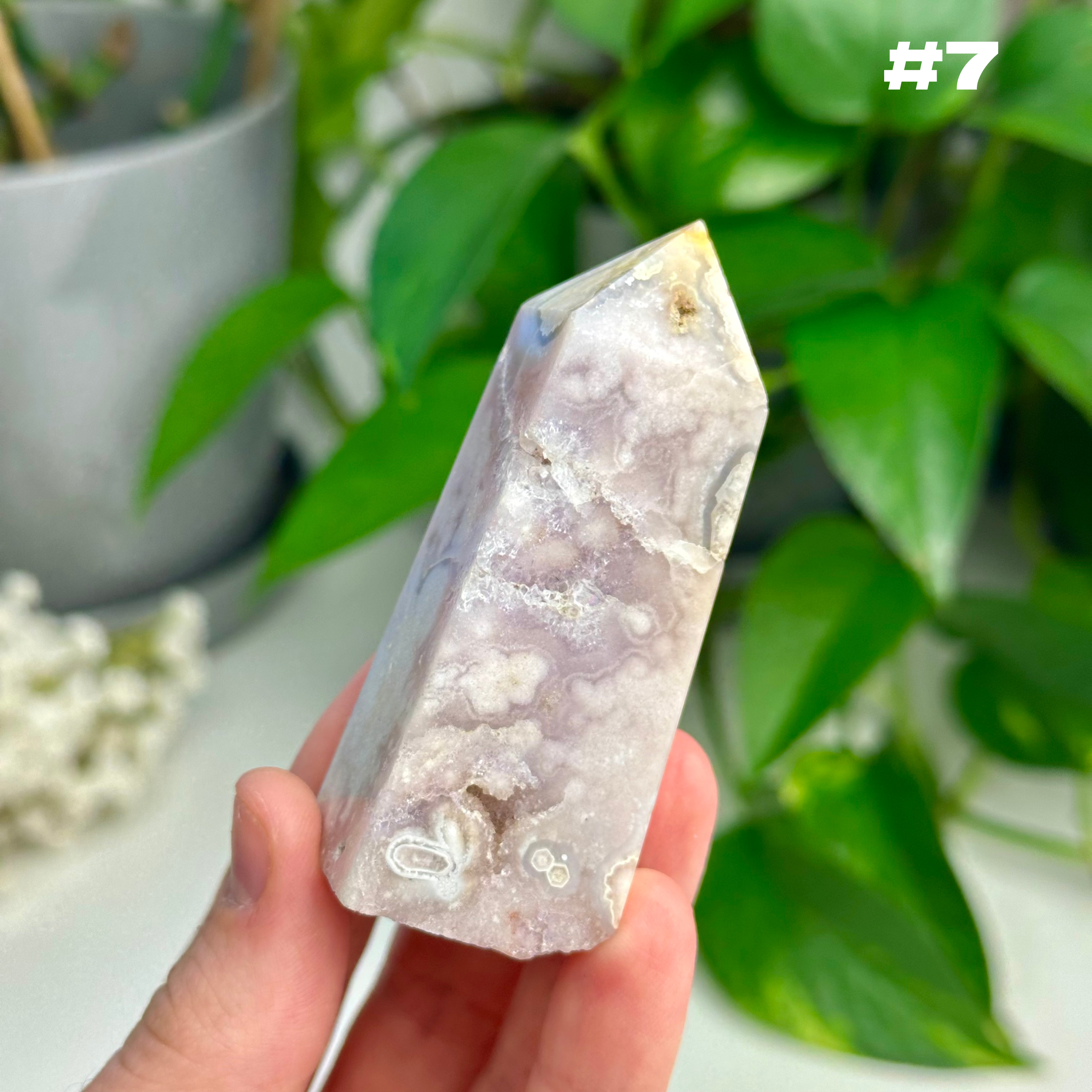 Flower Agate x Pink Amethyst Towers