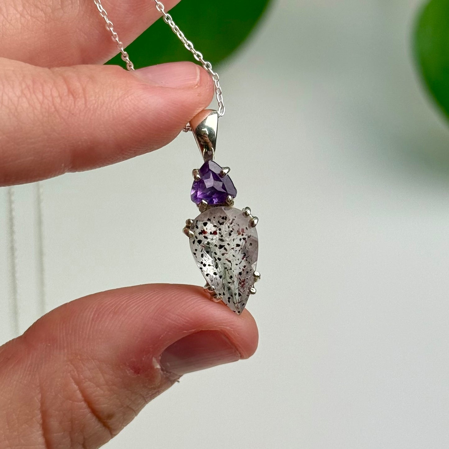 Lepidocrocite & Amethyst Pendant