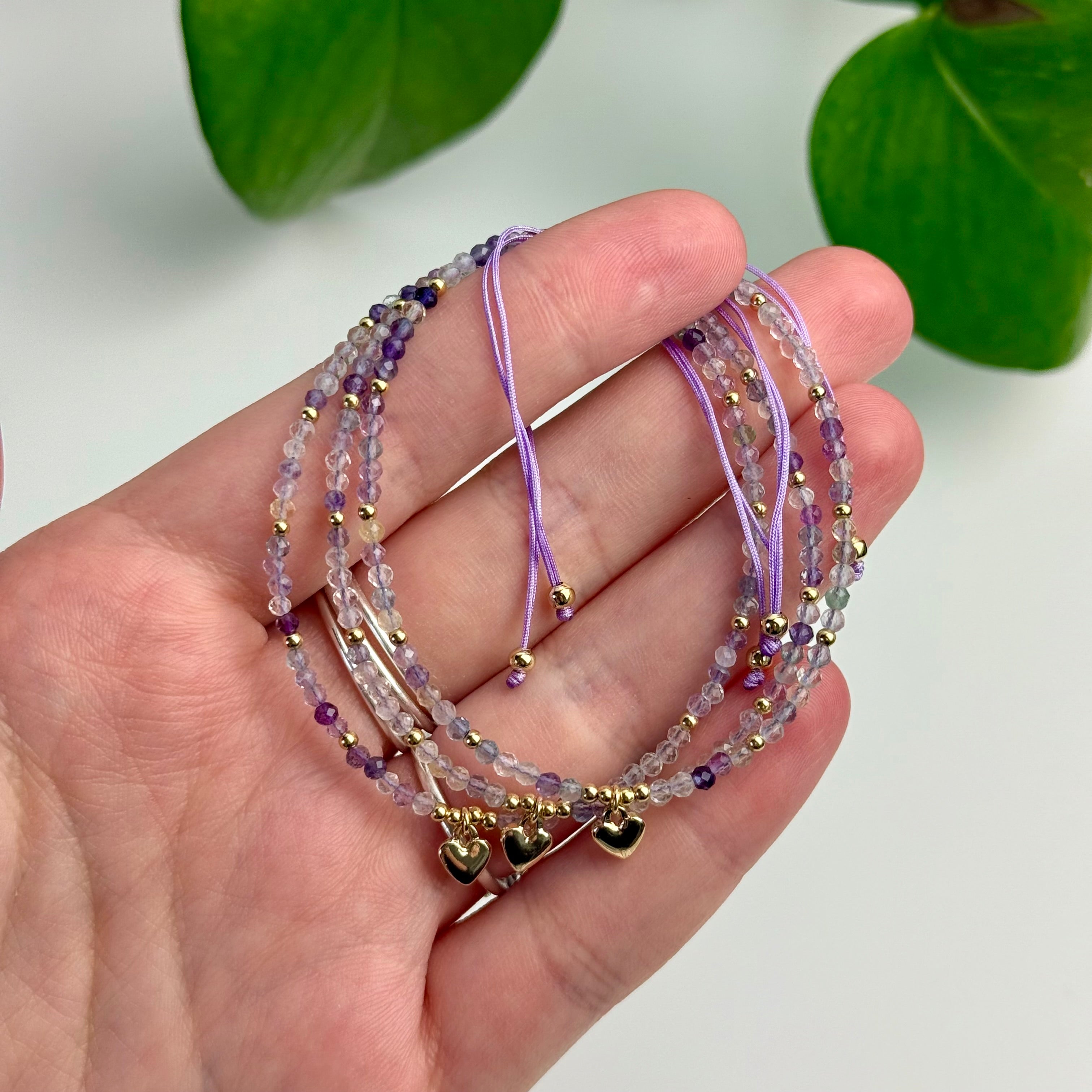 Adjustable Faceted Fluorite Bracelet