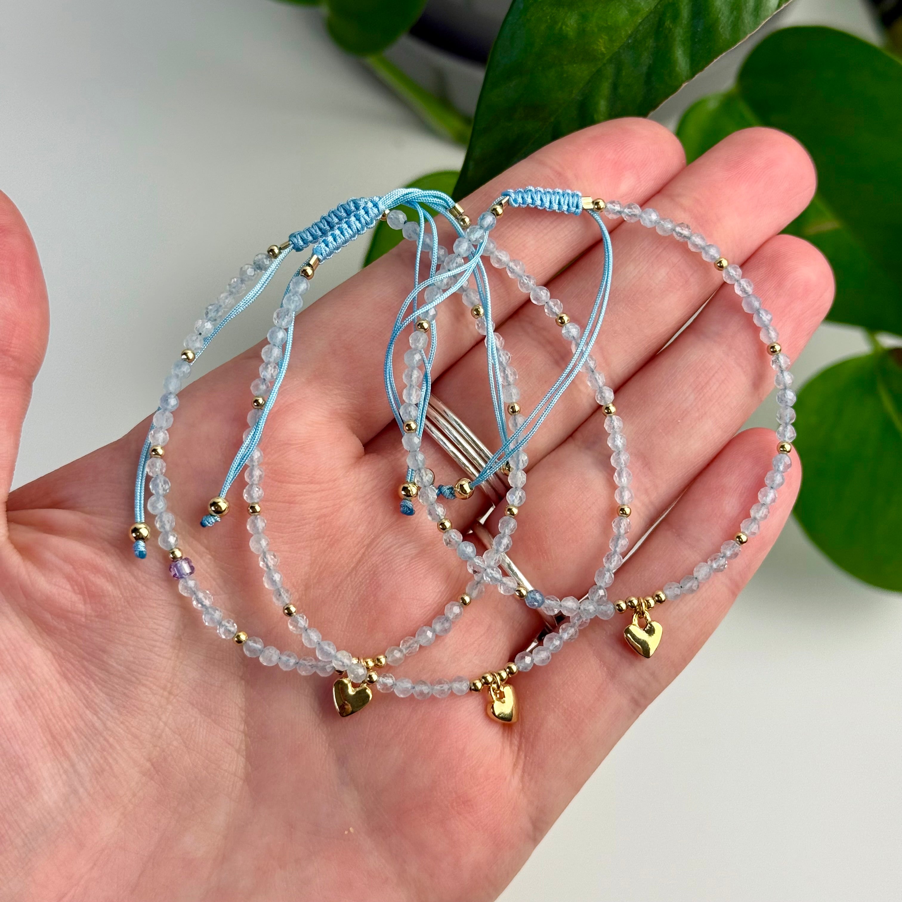 Adjustable Faceted Aquamarine Bracelet