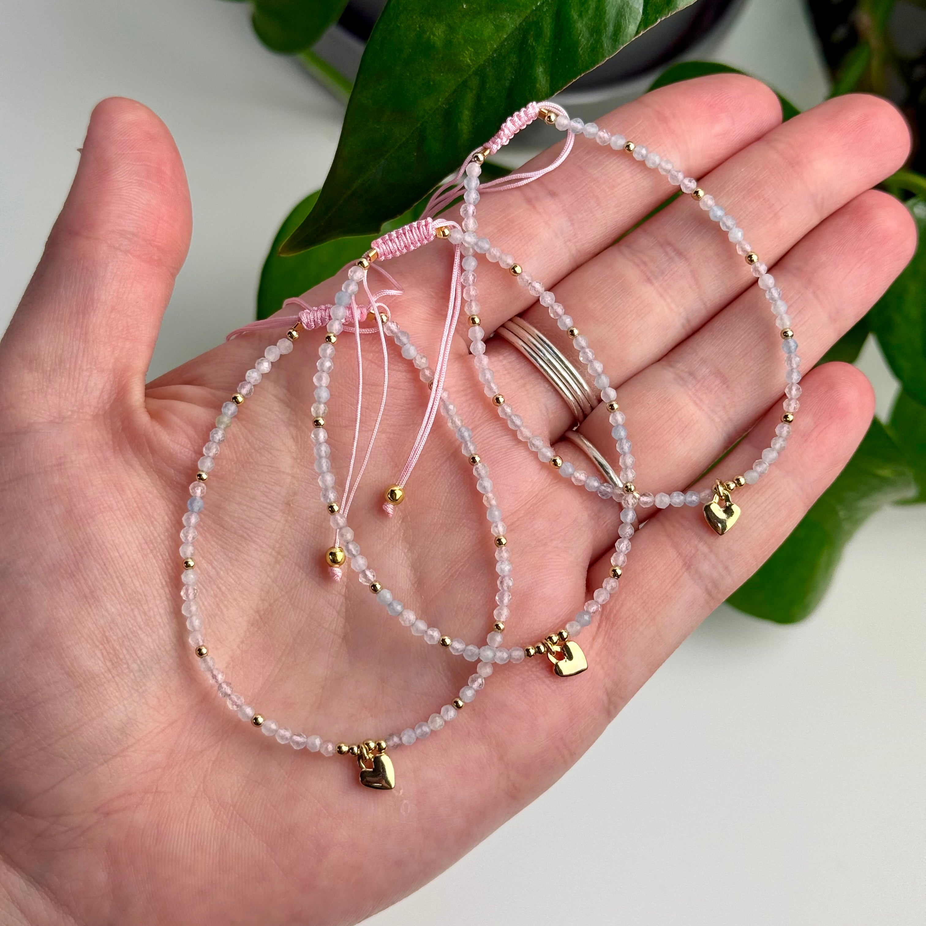 Adjustable Faceted Morganite Bracelet