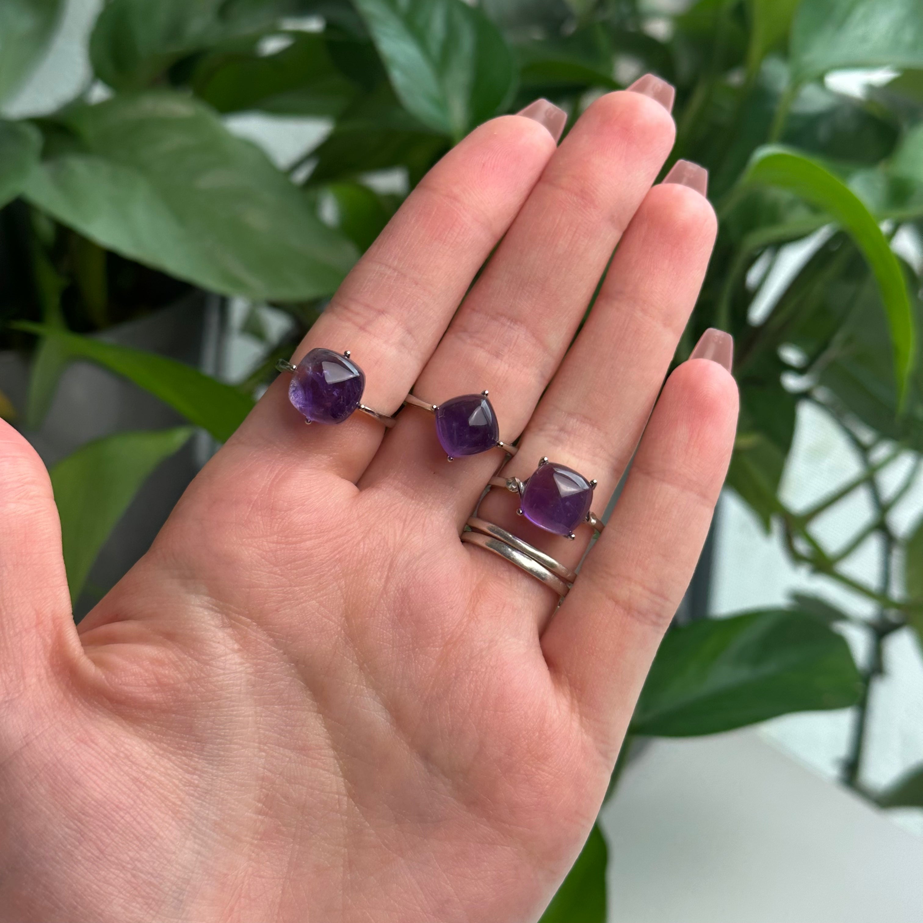 Shop Adjustable Amethyst Ring - High-Quality Jewelry for Spiritual Protection