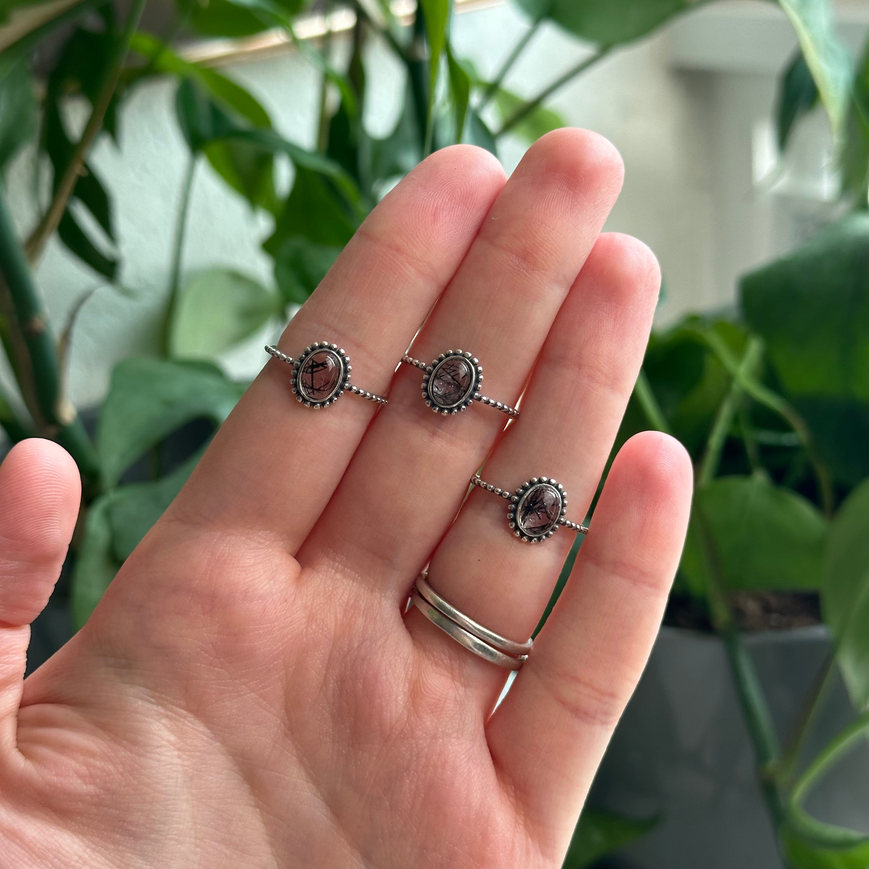 Adjustable Tourmaline Quartz Rings
