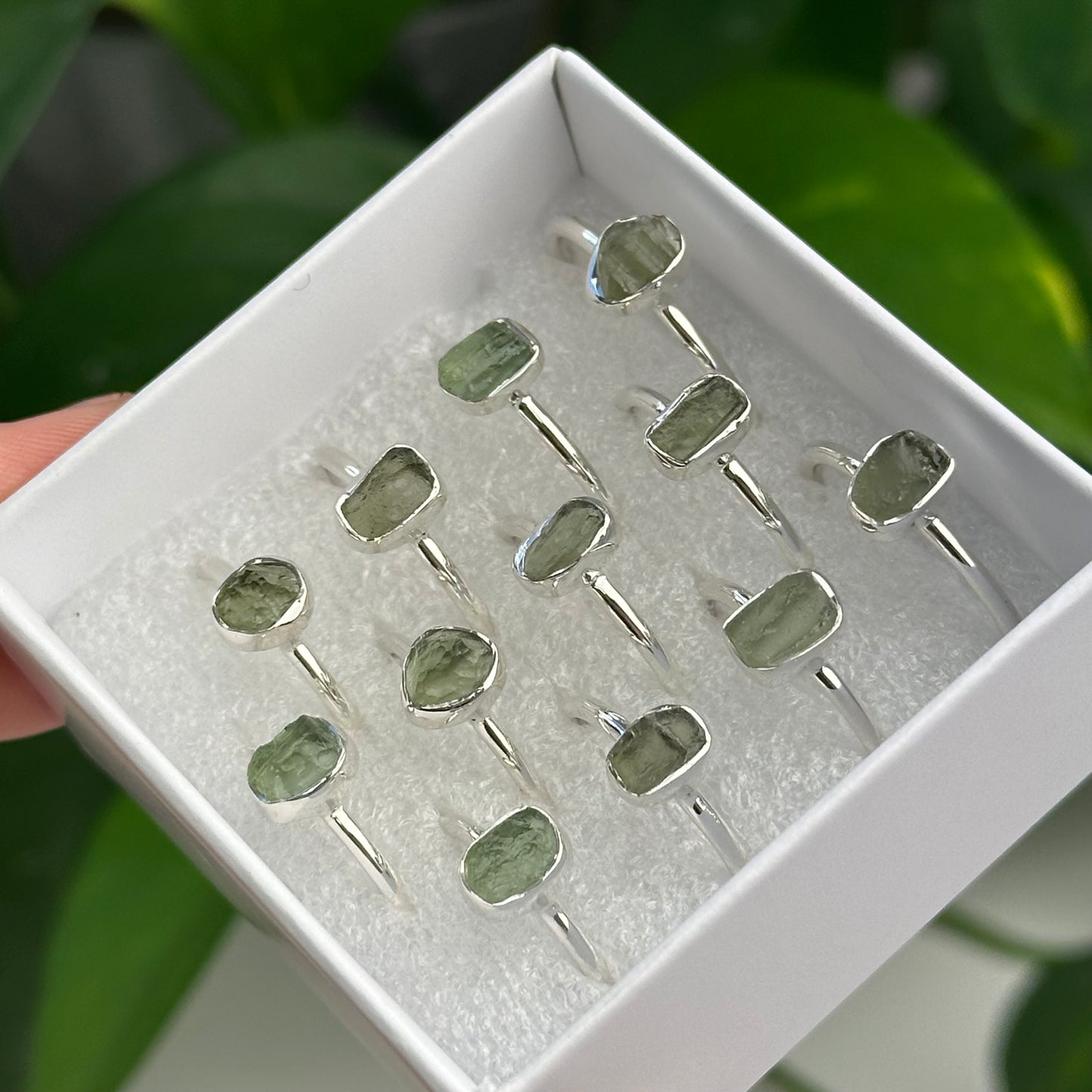 Moldavite Rings