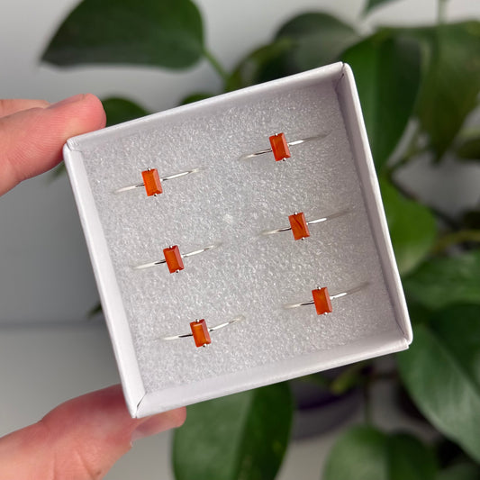 Dainty Carnelian Rings