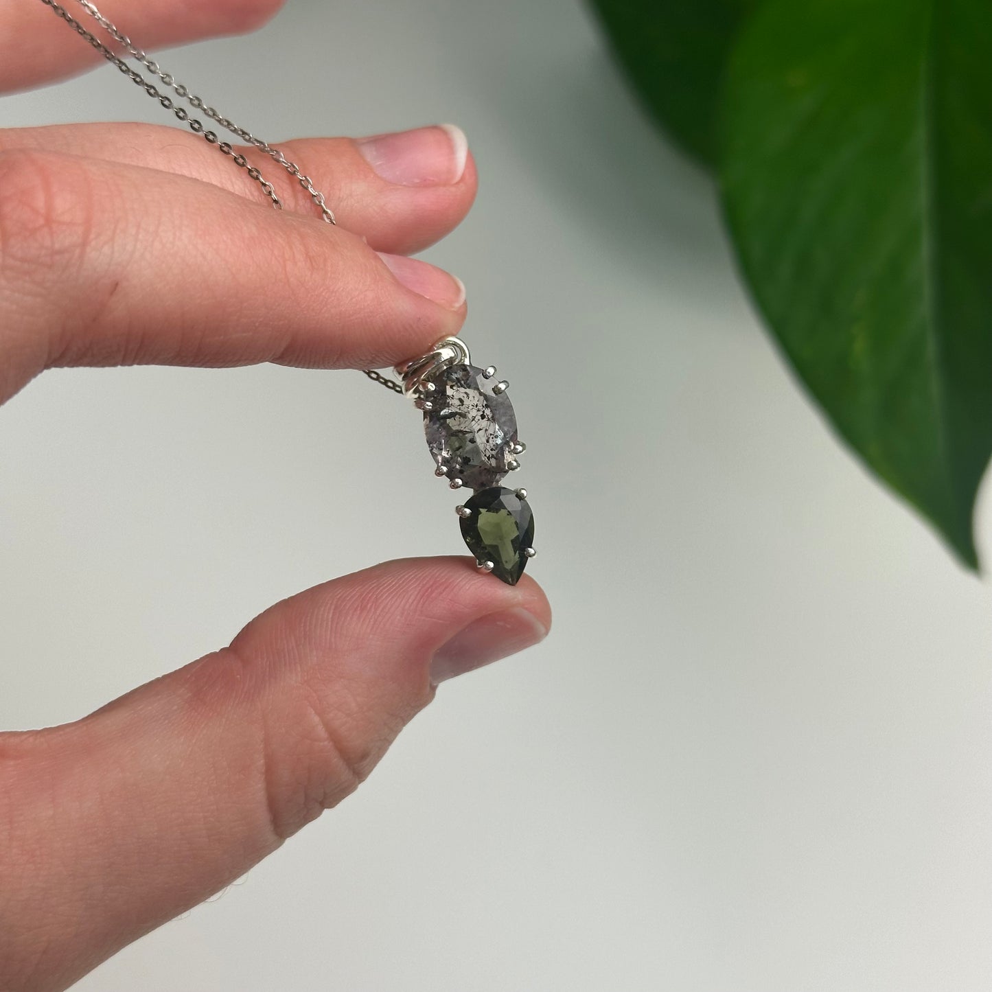 Super 7 And Moldavite Pendant Style B