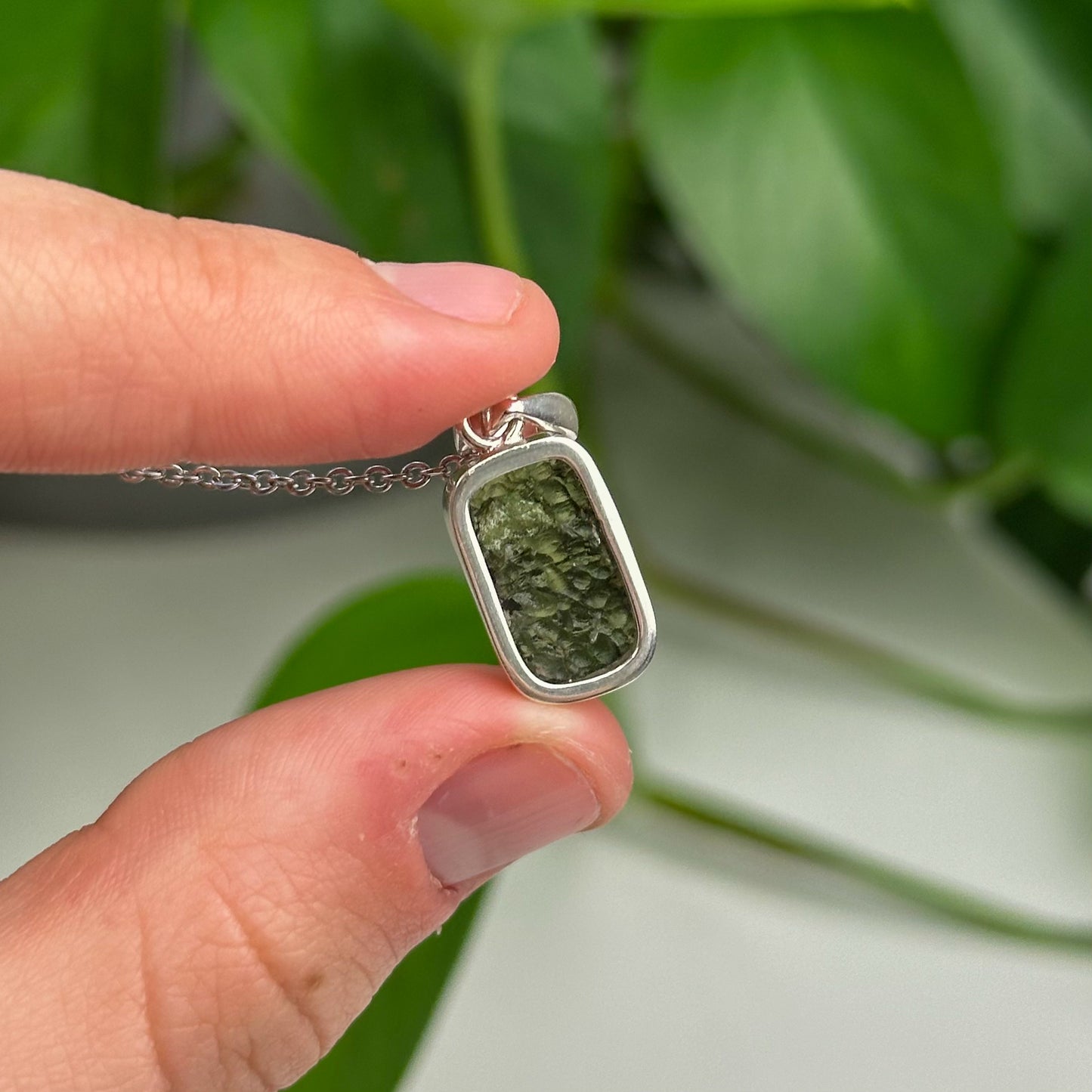 Faceted Moldavite Pendant 2.59 grams