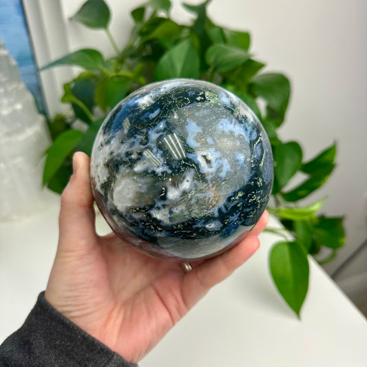 Moss Agate Statement Sphere