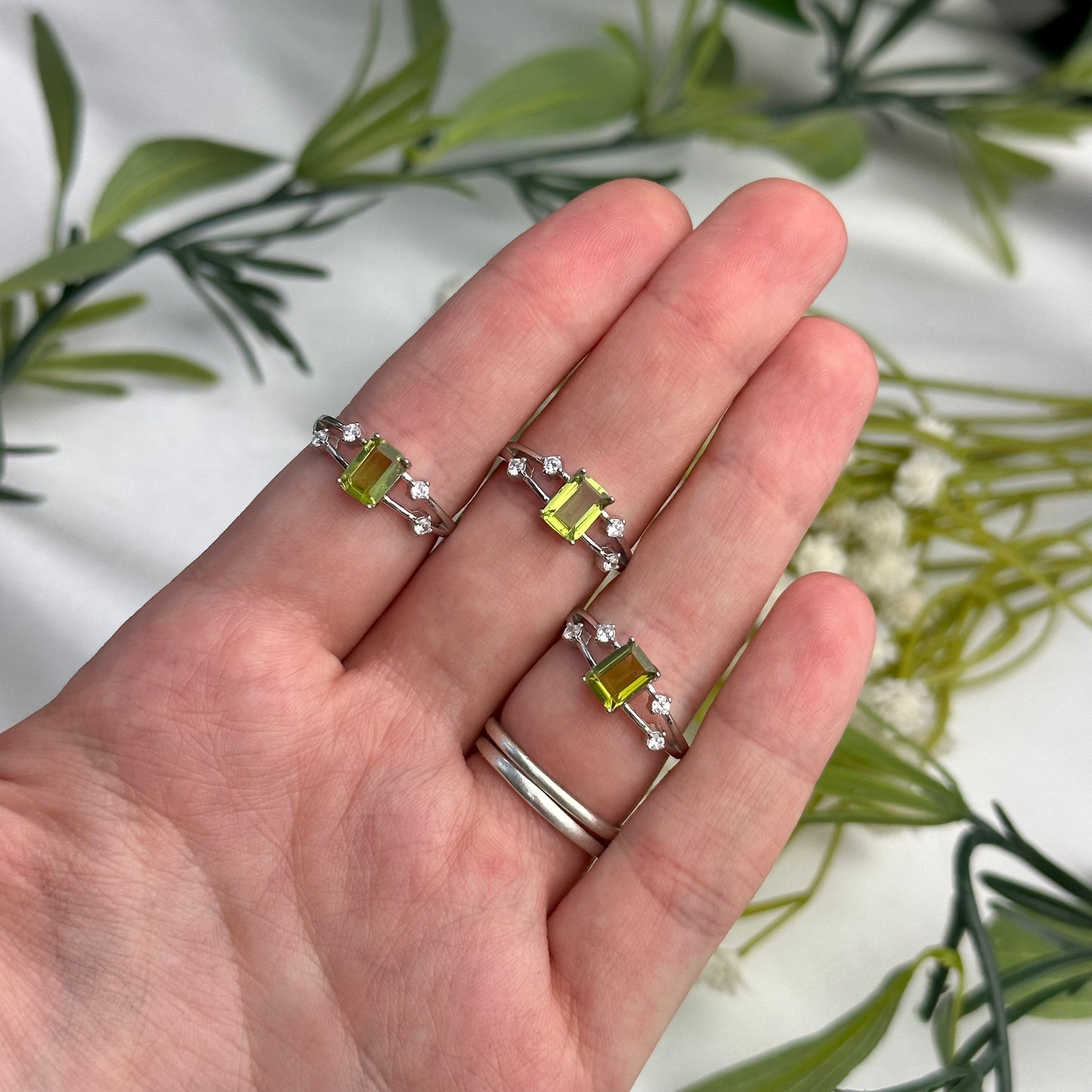 Adjustable Peridot Rings