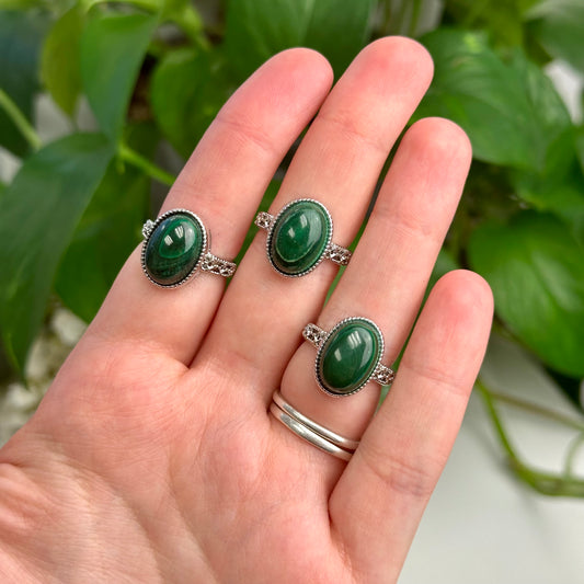 Adjustable Malachite Ring