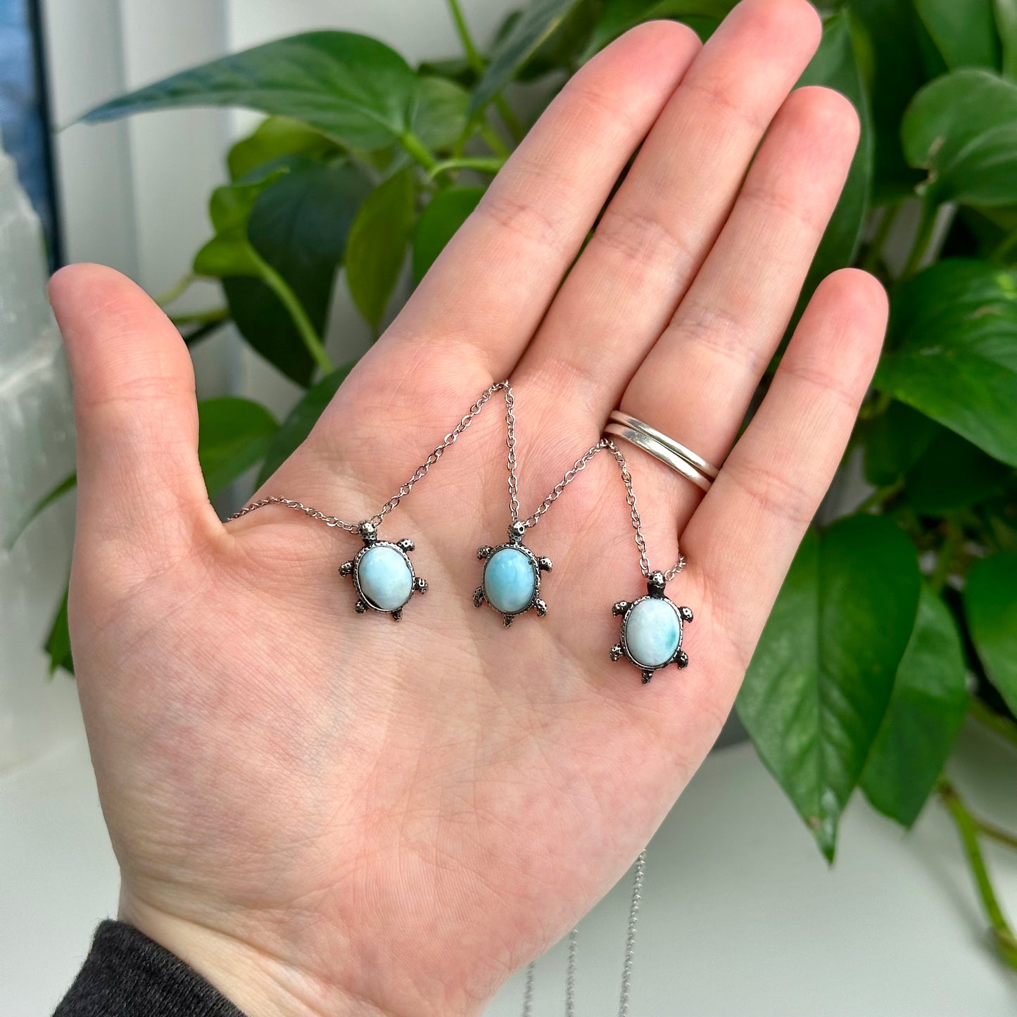 Larimar Turtle Necklaces