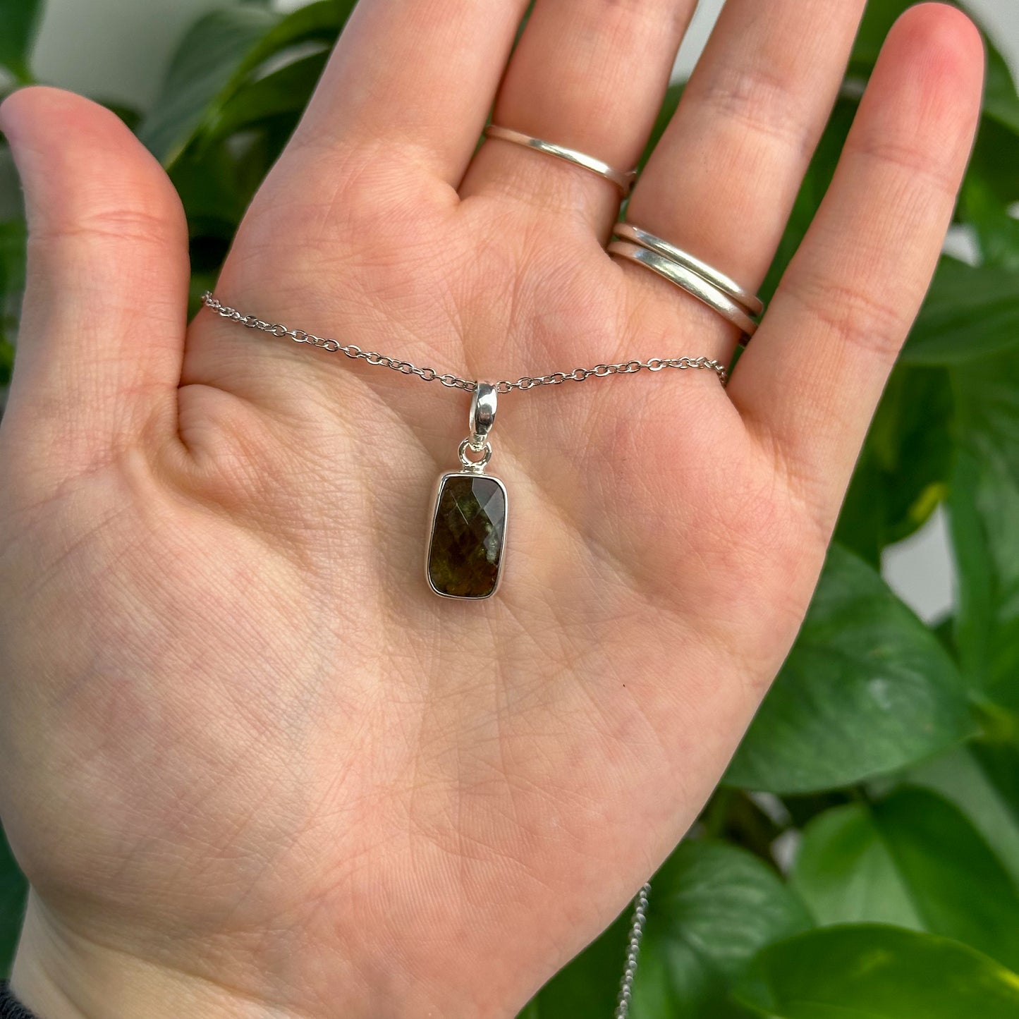 Faceted Moldavite Pendant 2.59 grams