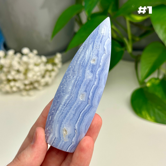 Blue Lace Agate Flames