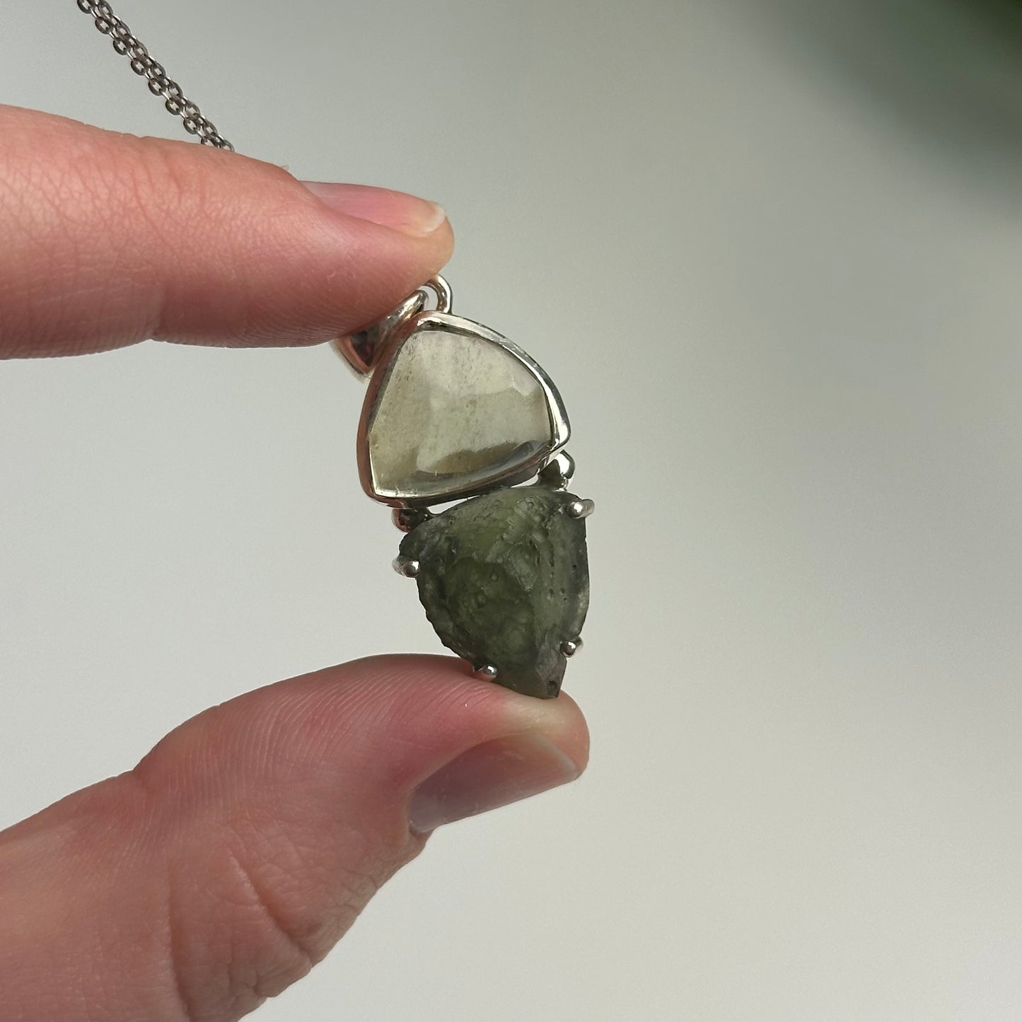 Libyan Desert Glass And Moldavite Pendant Style B