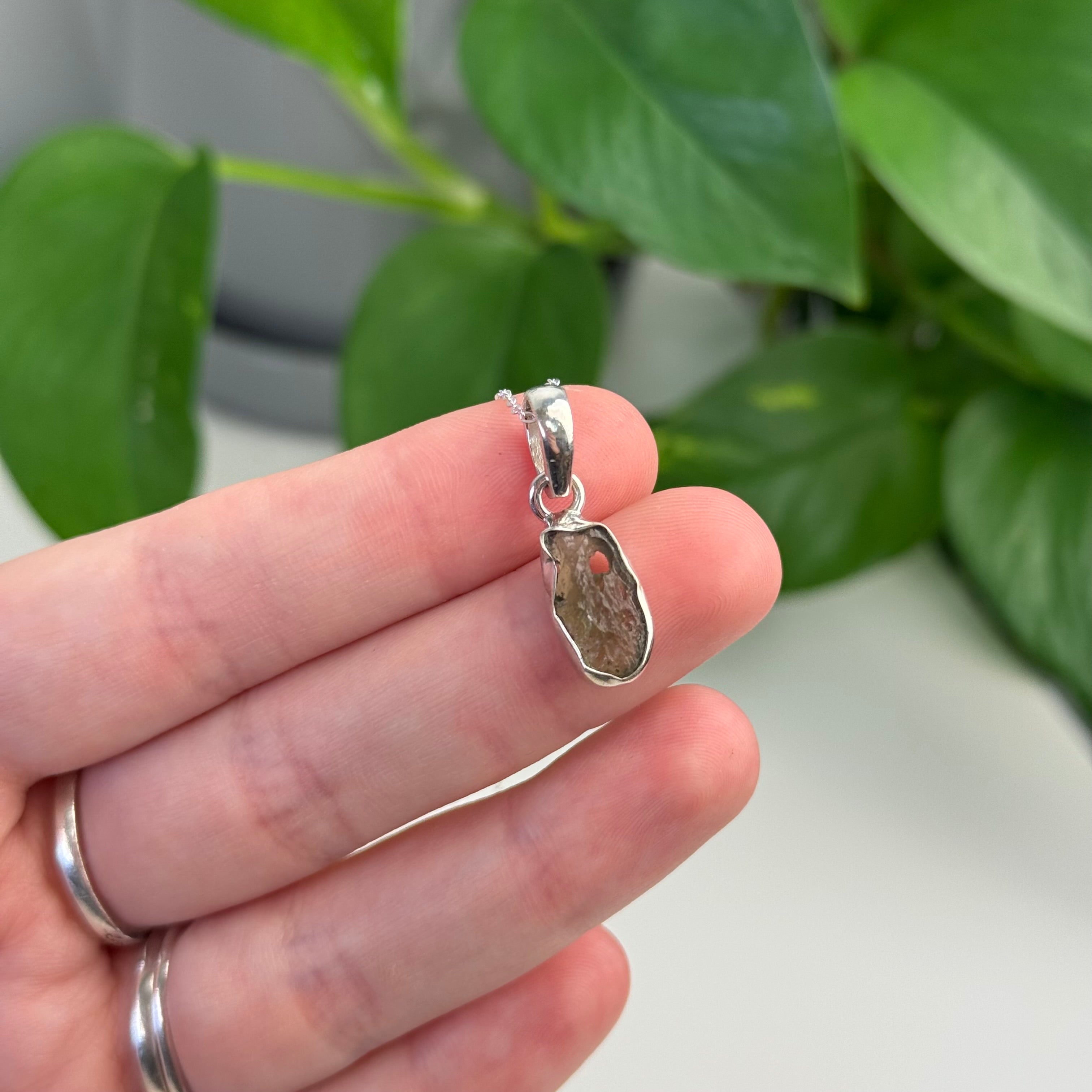Sterling Silver Moldavite Pendant