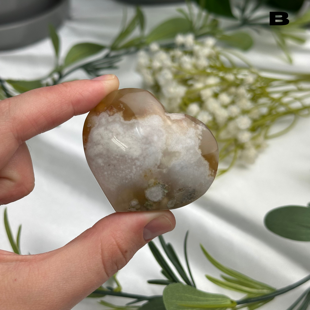 Flower Agate Hearts