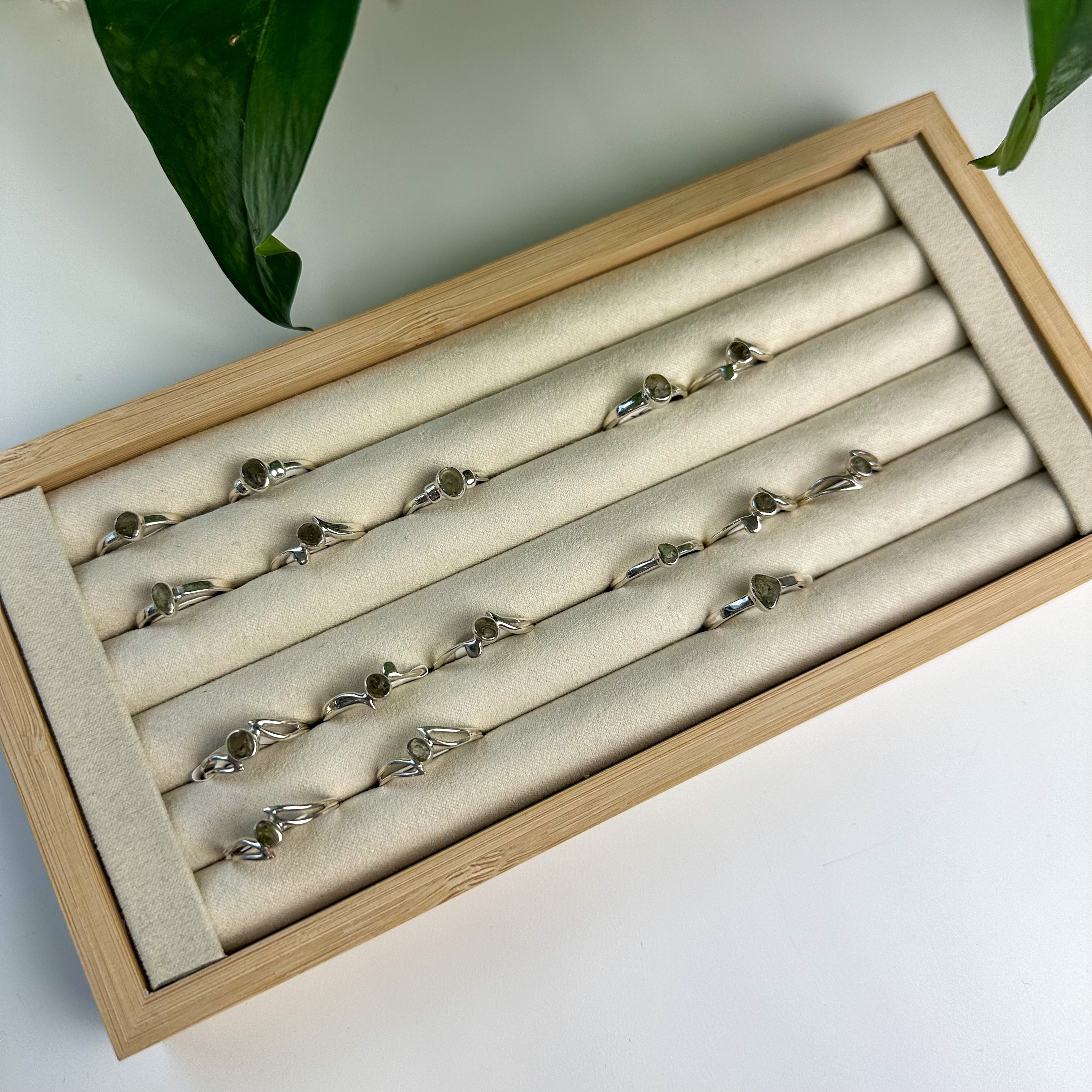 Moldavite Rings