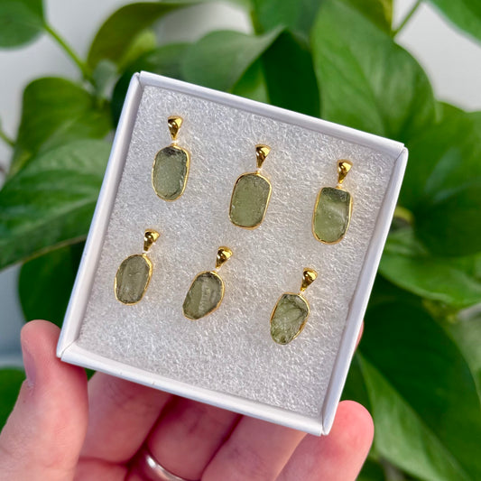 Gold Moldavite Pendants/Necklaces