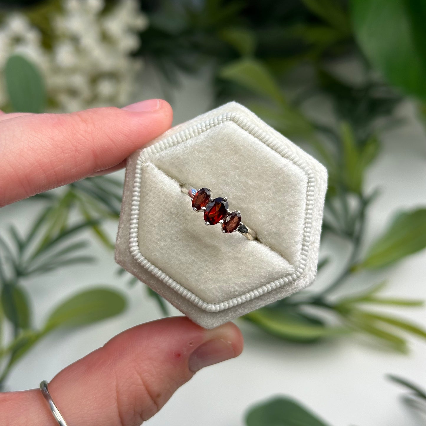 Faceted Garnet Ring