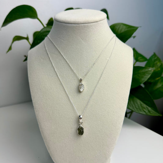 Moldavite & Herkimer Diamond Set B