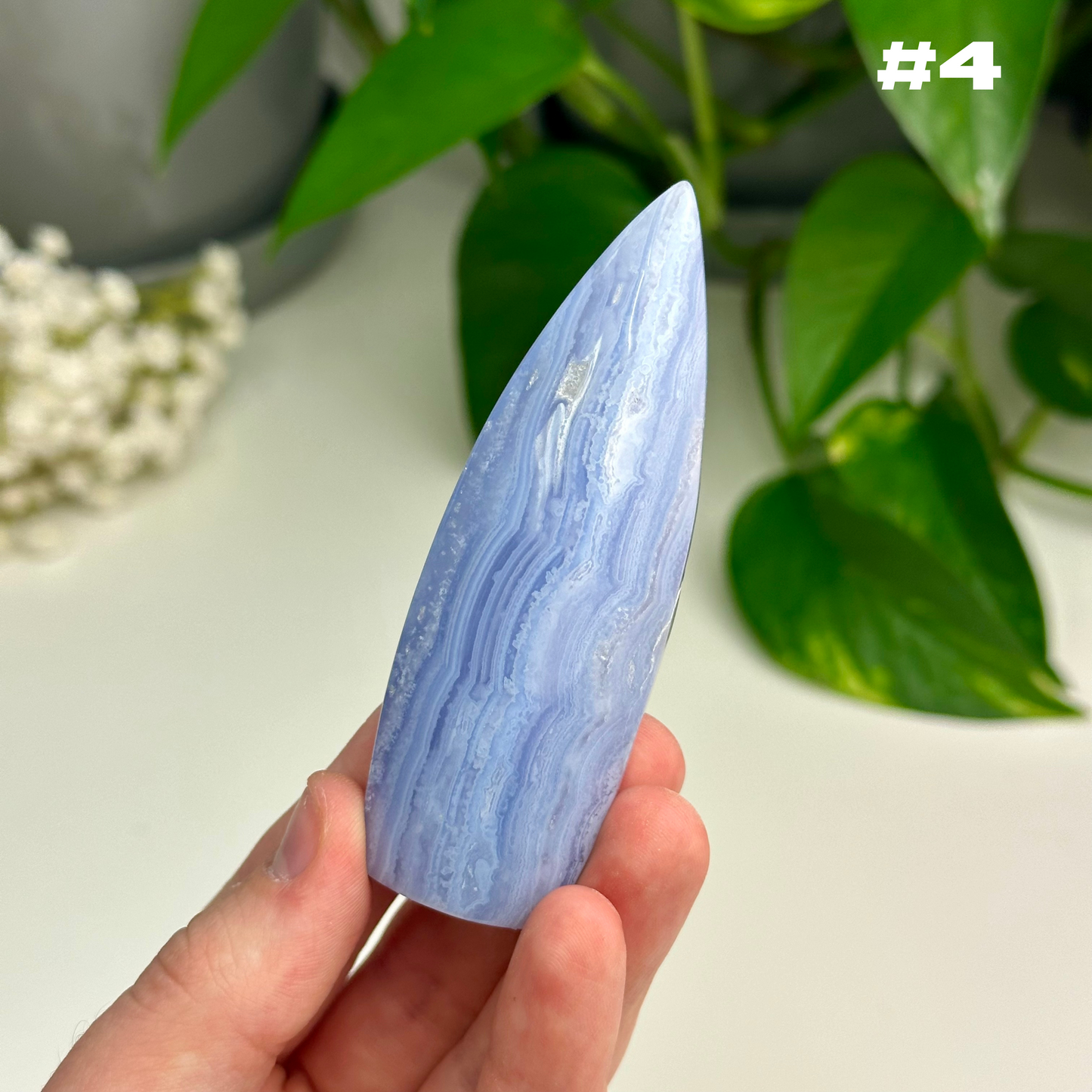 Blue Lace Agate Flames