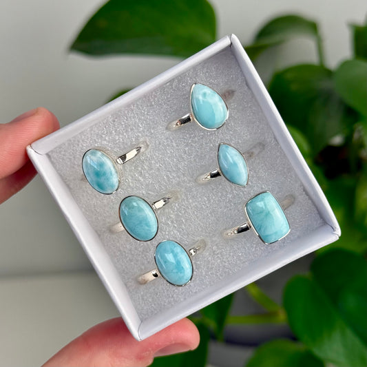 Sterling Silver Larimar Rings