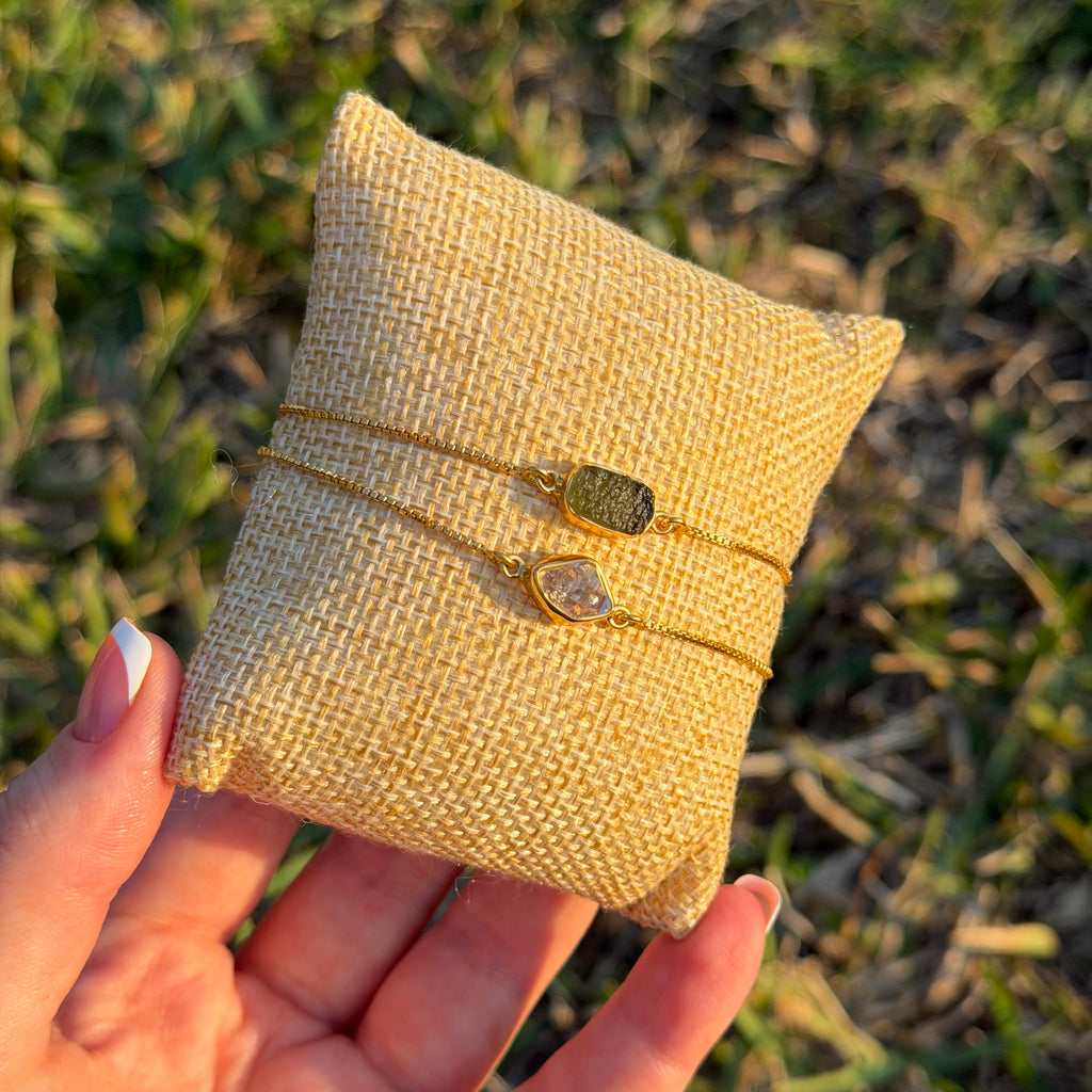 Moldavite Bolo Bracelets