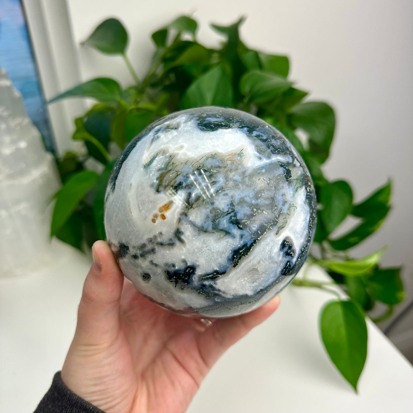 Moss Agate Statement Sphere