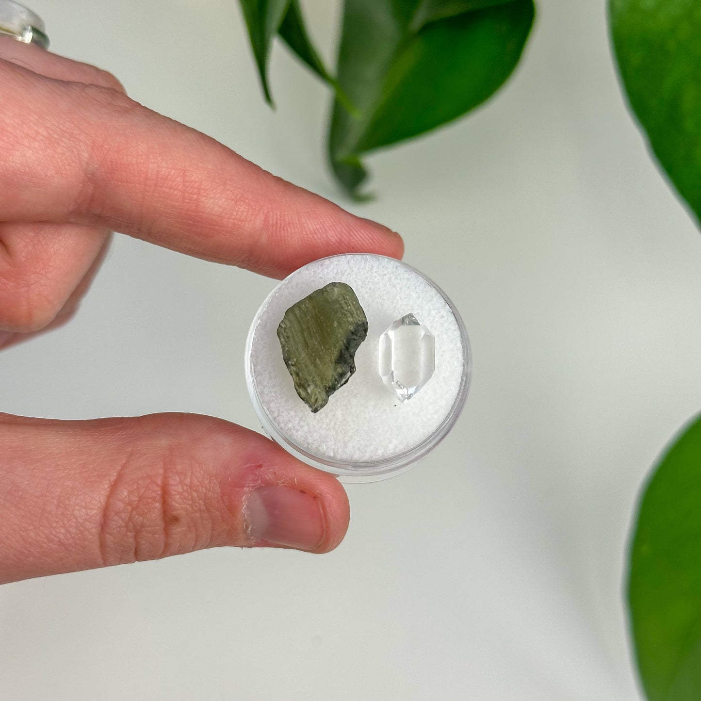 Herkimer Diamond & Moldavite Set #1