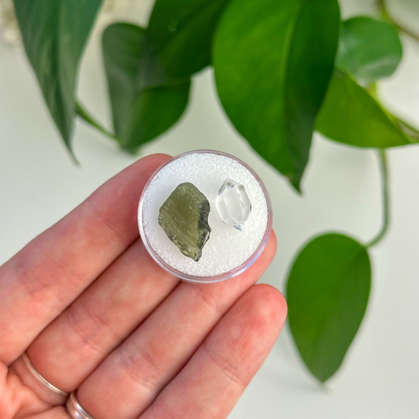 Herkimer Diamond & Moldavite Set #1