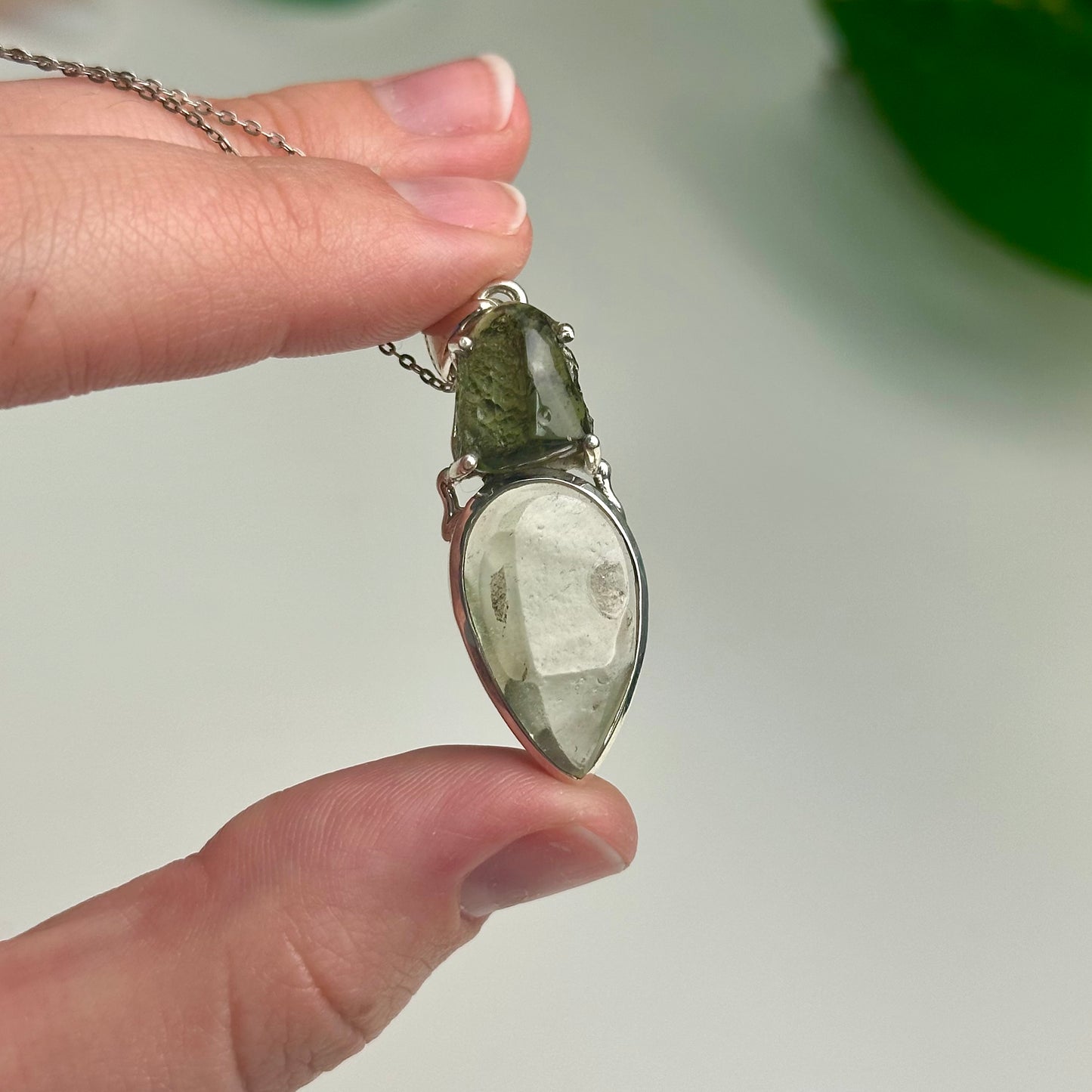 Libyan Desert Glass And Moldavite Pendant Style A