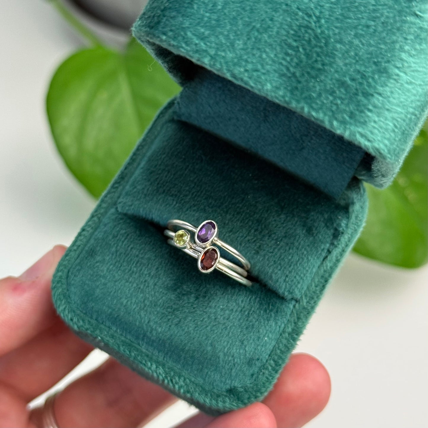 Assorted Silver Crystal Rings