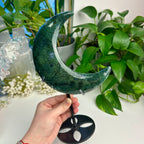 Moss Agate Moons On Stands