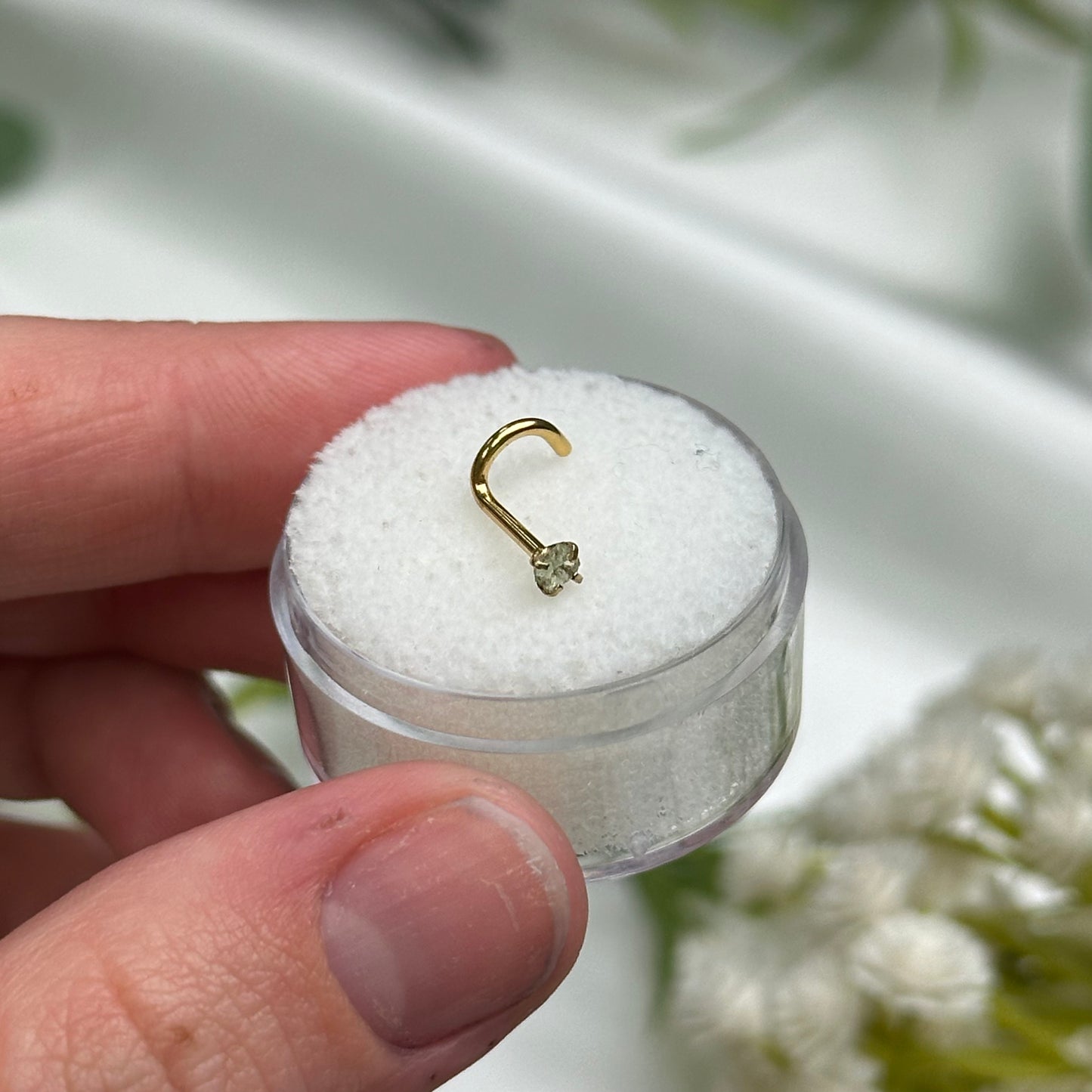 Gold Moldavite Nose Stud/Ring