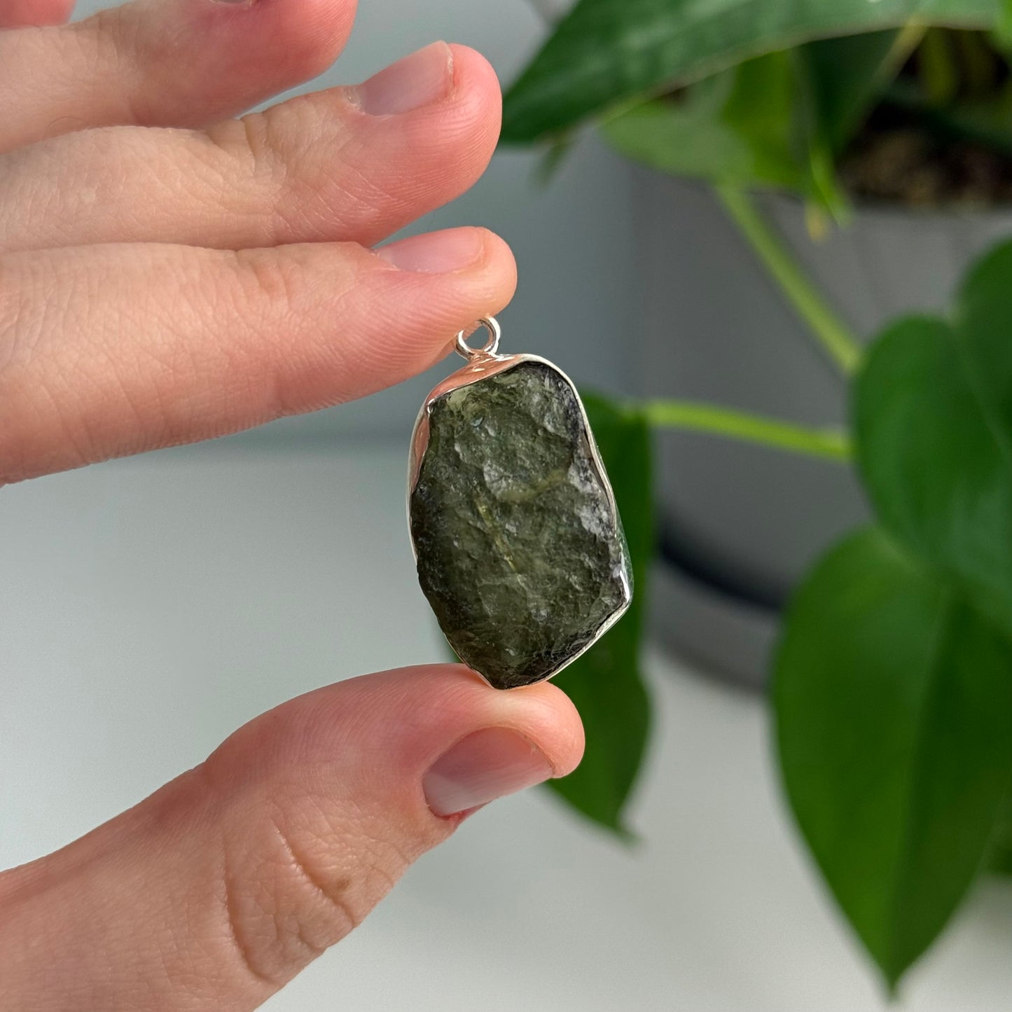 Large 4.36 Gram Moldavite Pendant