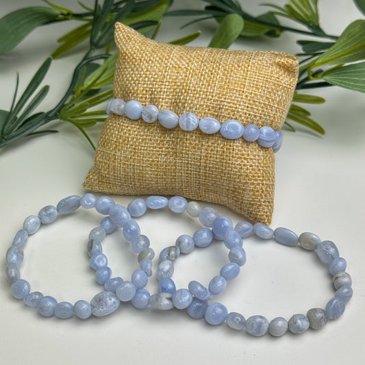 Blue Lace Agate Nugget Bracelet