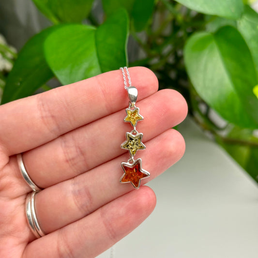 Baltic Amber Triple Star Necklace