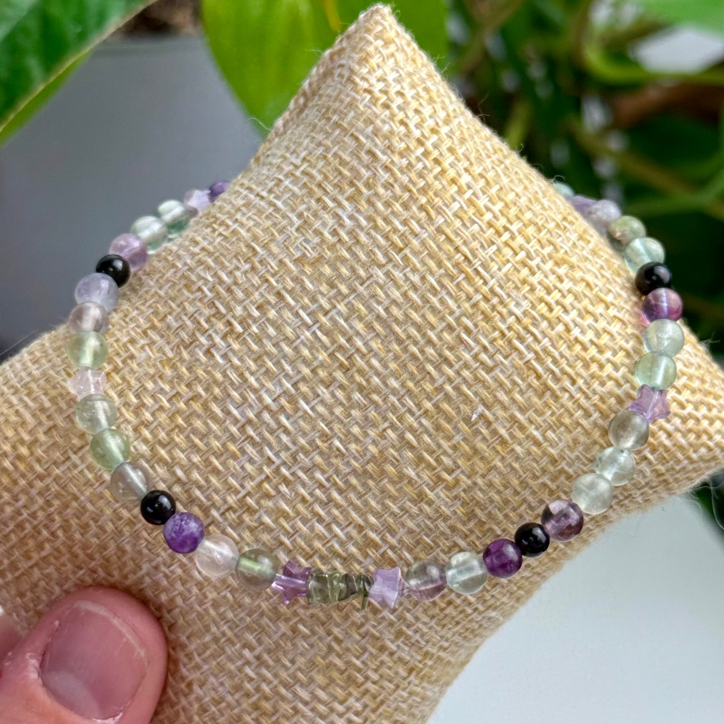 The Clear Path Bracelet — Fluorite, Obsidian, Amethyst & Moldavite
