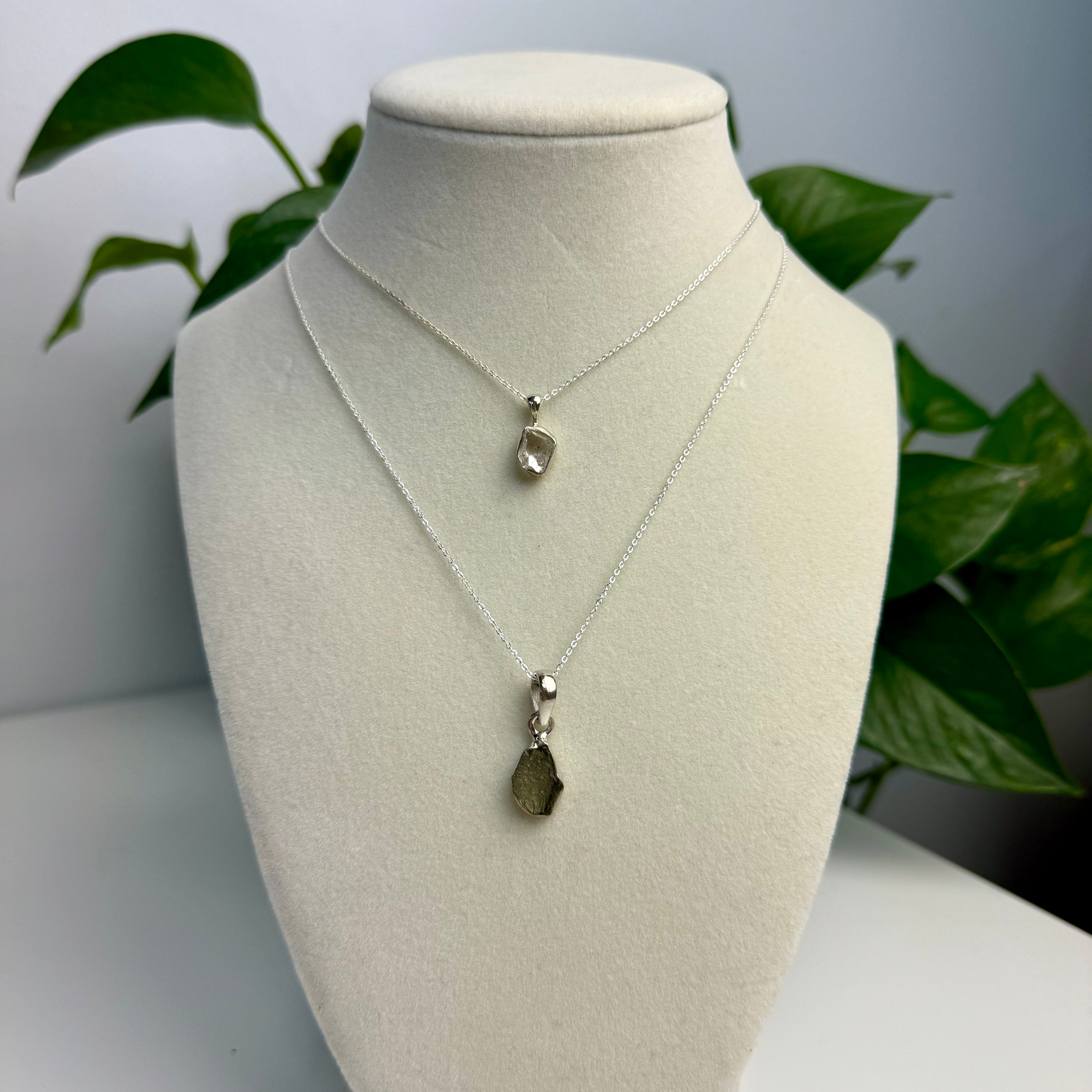 Intuitively Chosen Moldavite & Herkimer Diamond Set