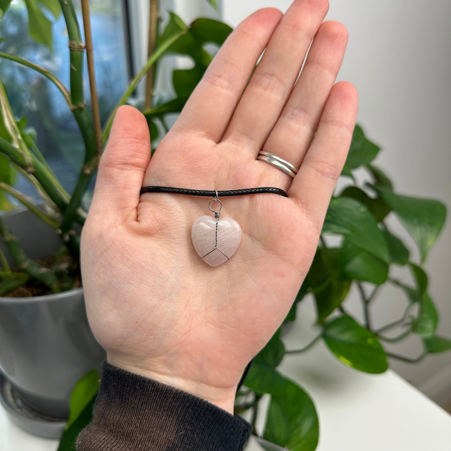 Rose Quartz Heart Necklace