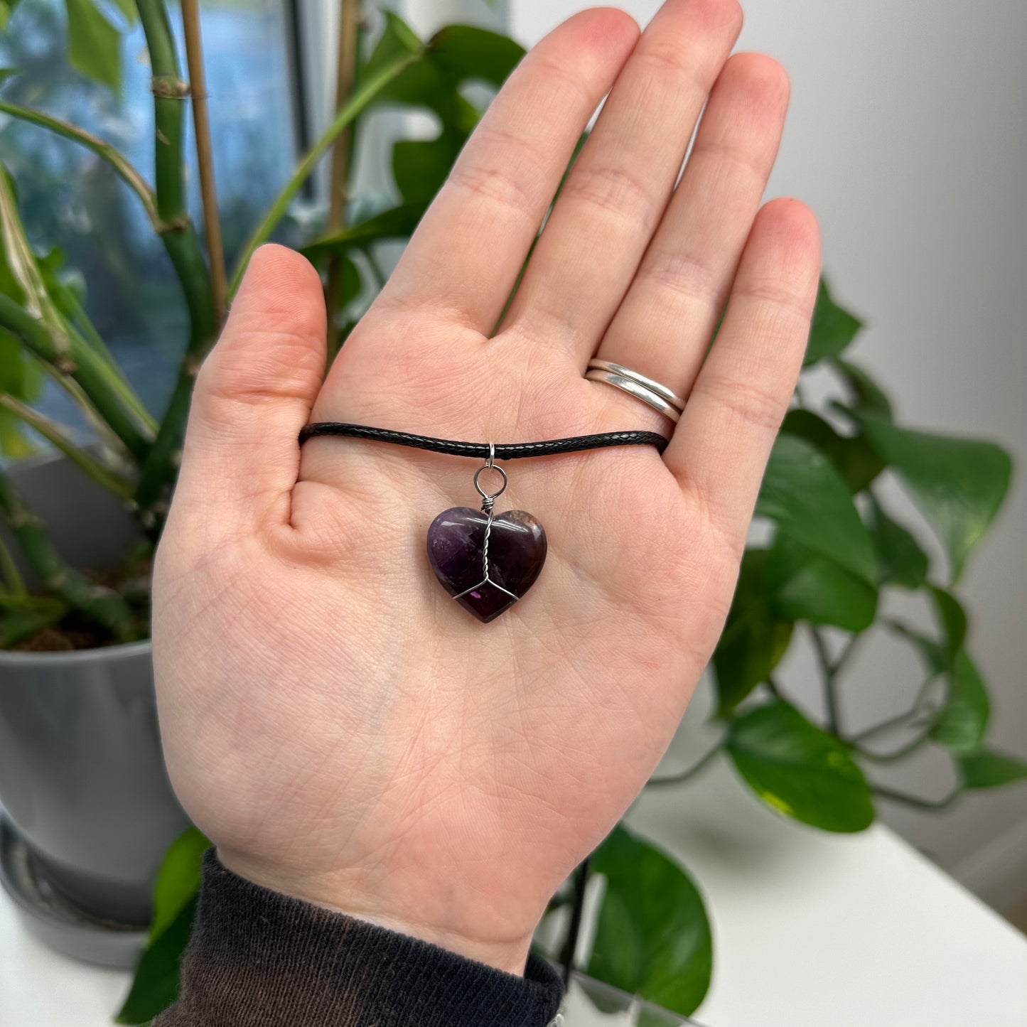 Amethyst Heart Necklace