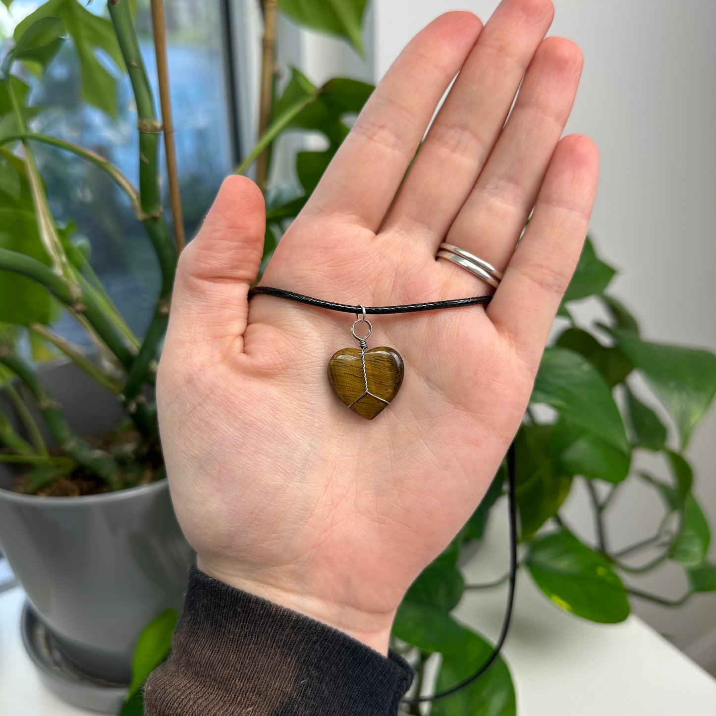 Tigers Eye Heart Necklace