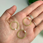Faceted Crystal & Pearl Beaded Ring