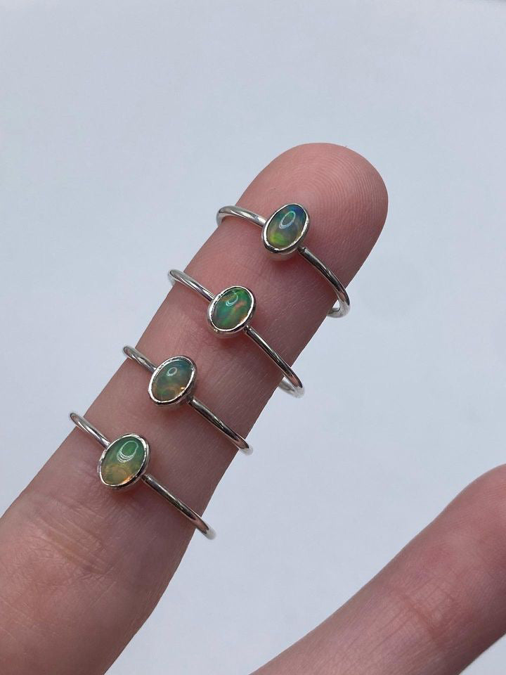 Oval Ethiopian Opal Rings